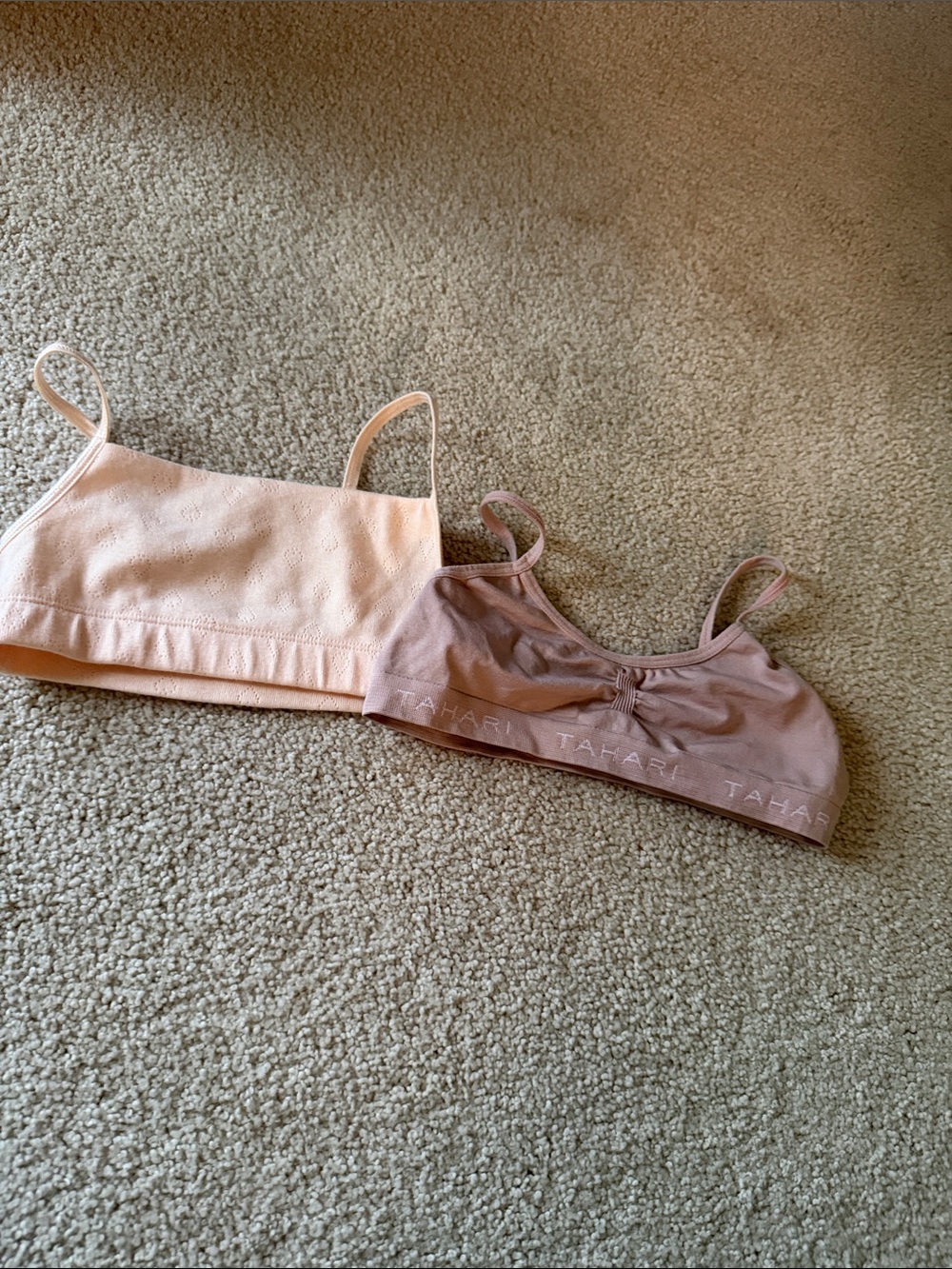 Tahari Peach and Mauve Girls' Bralette Duo